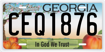 GA license plate CEQ1876