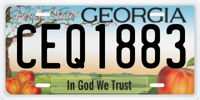 GA license plate CEQ1883