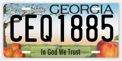 GA license plate CEQ1885