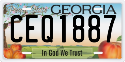 GA license plate CEQ1887