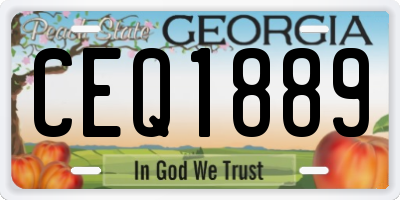 GA license plate CEQ1889