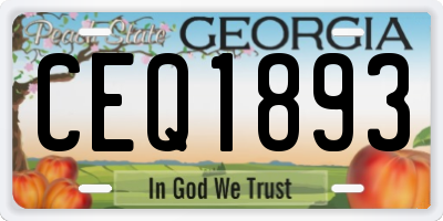 GA license plate CEQ1893