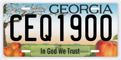 GA license plate CEQ1900