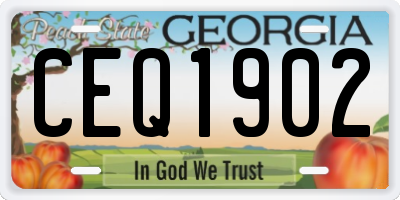 GA license plate CEQ1902
