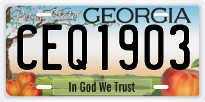 GA license plate CEQ1903