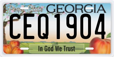 GA license plate CEQ1904