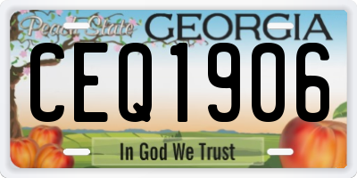 GA license plate CEQ1906