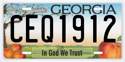 GA license plate CEQ1912