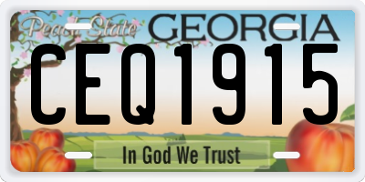 GA license plate CEQ1915
