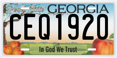 GA license plate CEQ1920