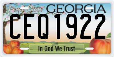 GA license plate CEQ1922
