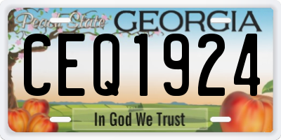 GA license plate CEQ1924