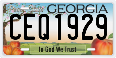 GA license plate CEQ1929
