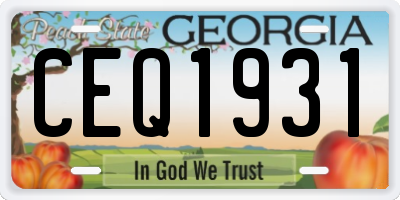 GA license plate CEQ1931