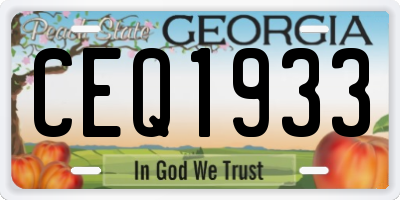 GA license plate CEQ1933