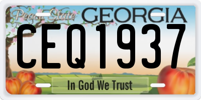 GA license plate CEQ1937