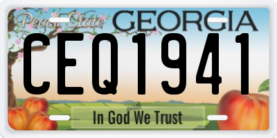 GA license plate CEQ1941