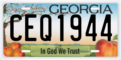 GA license plate CEQ1944