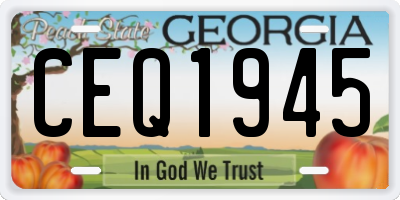 GA license plate CEQ1945