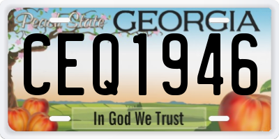 GA license plate CEQ1946