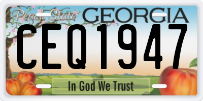 GA license plate CEQ1947