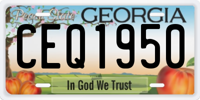 GA license plate CEQ1950