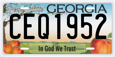 GA license plate CEQ1952