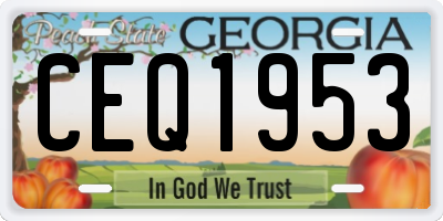 GA license plate CEQ1953