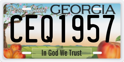 GA license plate CEQ1957