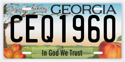 GA license plate CEQ1960