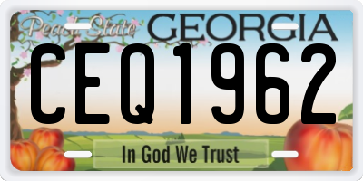 GA license plate CEQ1962
