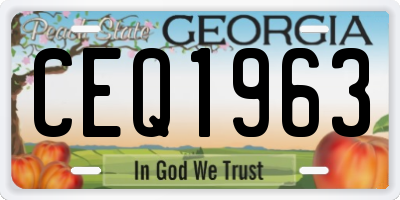 GA license plate CEQ1963
