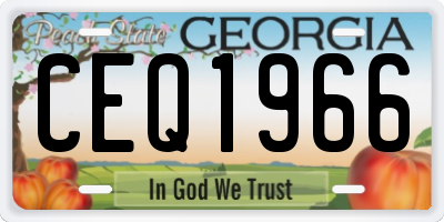 GA license plate CEQ1966