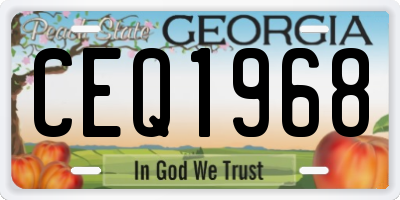 GA license plate CEQ1968