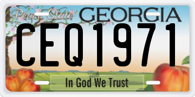 GA license plate CEQ1971