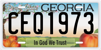 GA license plate CEQ1973