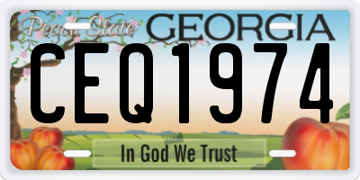 GA license plate CEQ1974