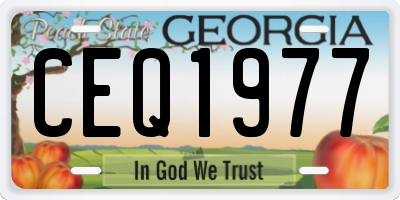GA license plate CEQ1977