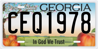 GA license plate CEQ1978