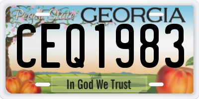 GA license plate CEQ1983