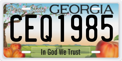 GA license plate CEQ1985