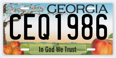 GA license plate CEQ1986