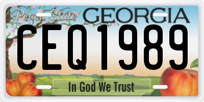 GA license plate CEQ1989
