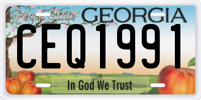 GA license plate CEQ1991