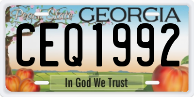 GA license plate CEQ1992