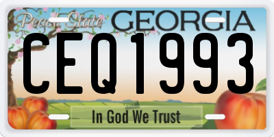 GA license plate CEQ1993
