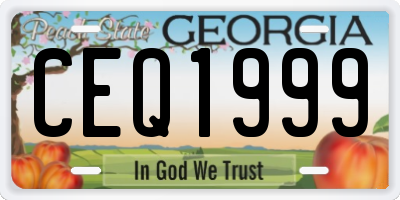 GA license plate CEQ1999