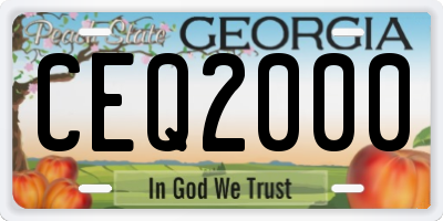 GA license plate CEQ2000