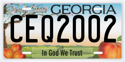 GA license plate CEQ2002