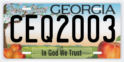 GA license plate CEQ2003